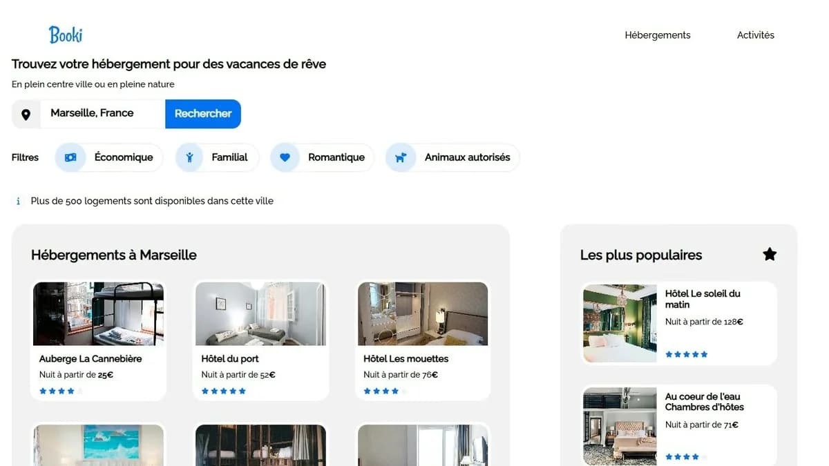 Aperçu du projet Booki